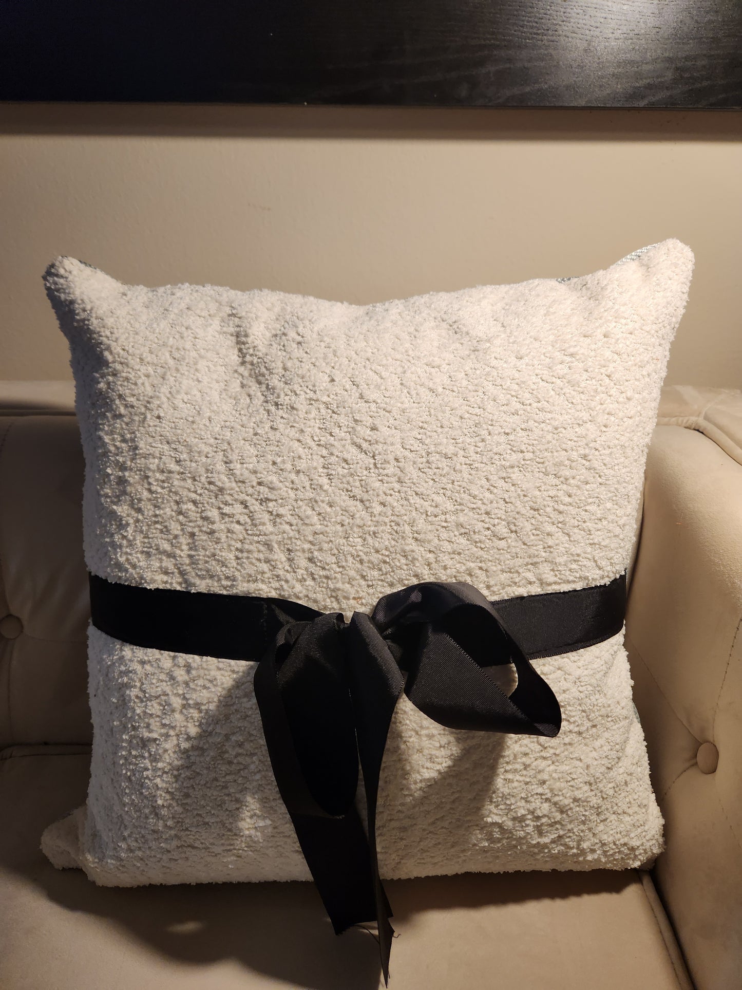 Classic White Bucle with Black Bow